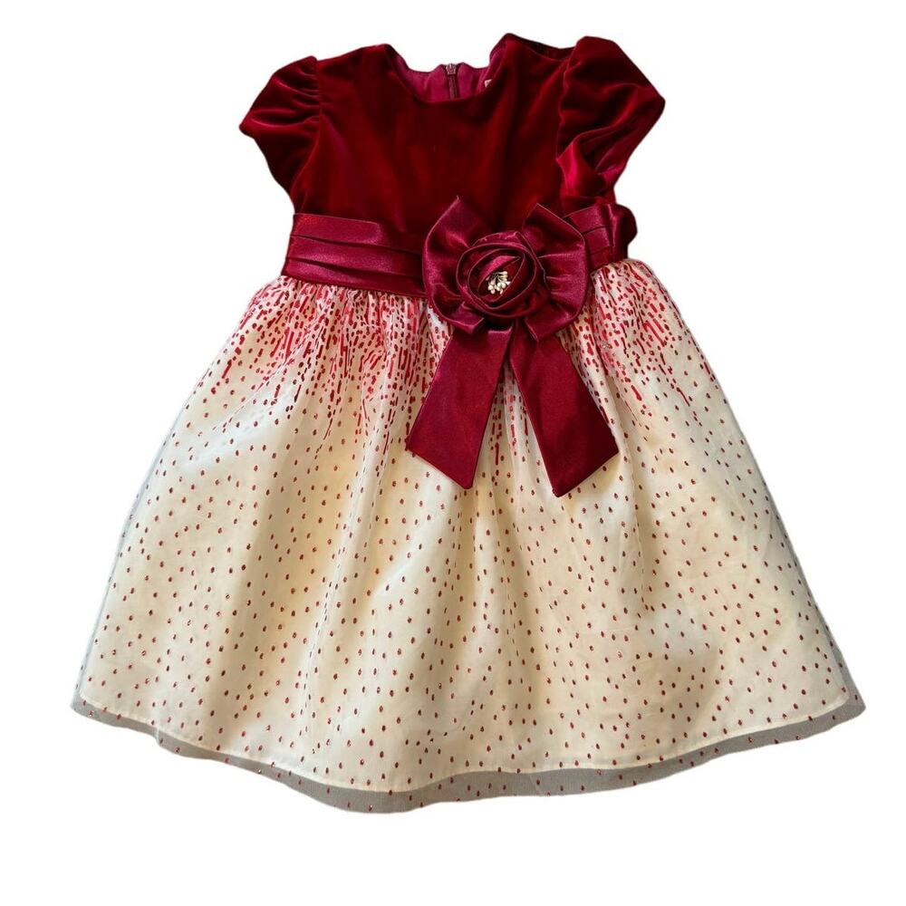 Jayne Copeland Red and Cream Kids Casual Dress
